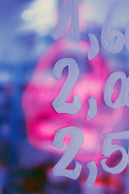 Glass with number details